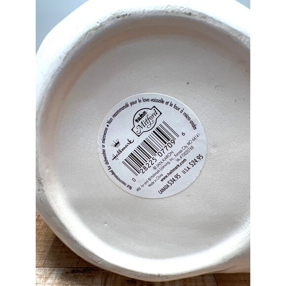 Hallmark Snowman Holiday Cookie Jar Ceramic Metal Bucket Hat Large - Picture 6 of 6